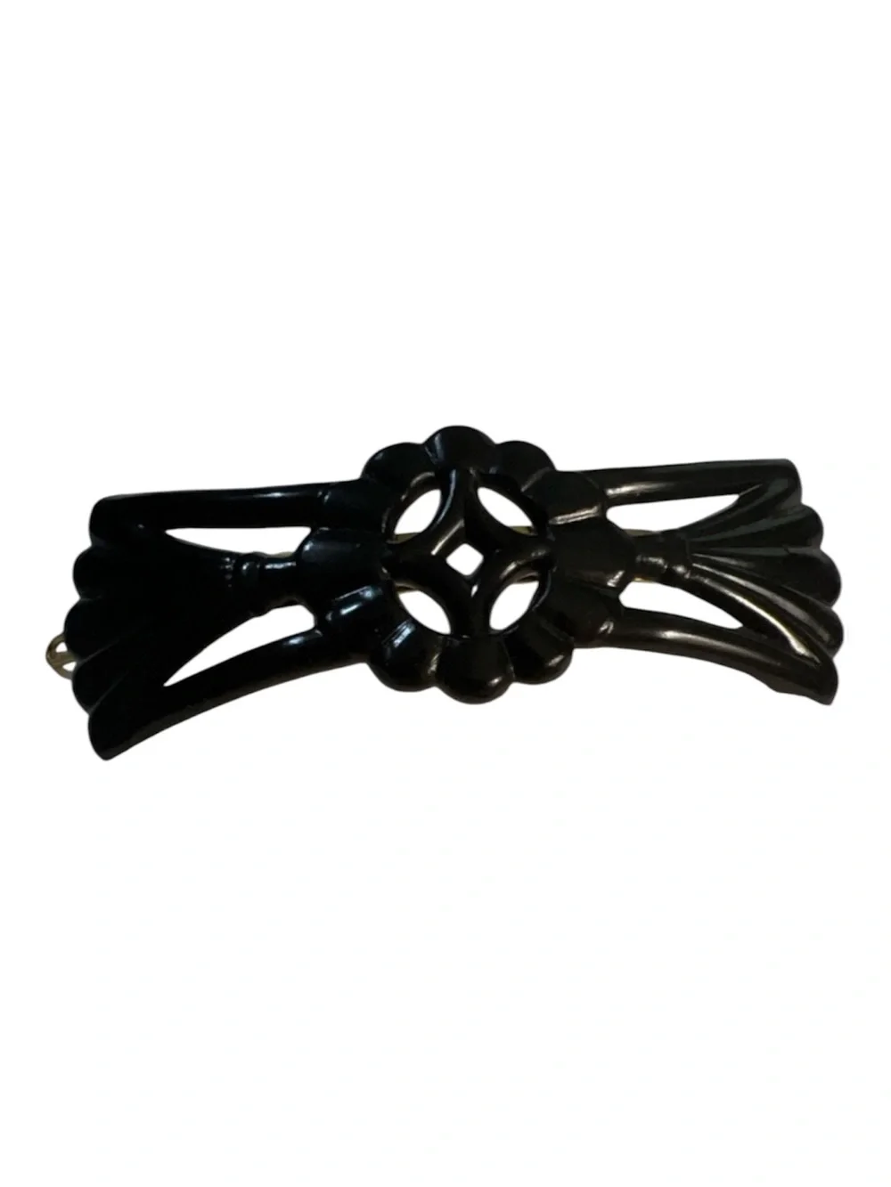 1960’s Vintage Black‎ French Hair Barrette, Curved French Hair Clip, Deadstock